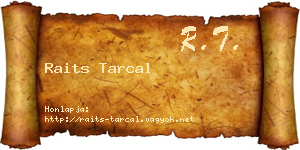 Raits Tarcal névjegykártya
